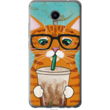 Чехол на Meizu M3e Зеленоглазый кот в очках (4054u-607)
