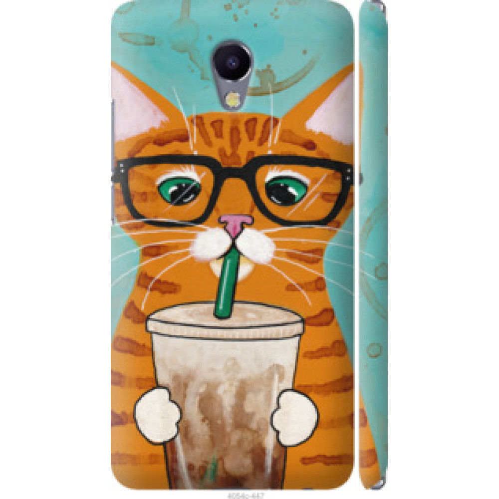 Чехол на Meizu M5 Note Зеленоглазый кот в очках (4054c-447)