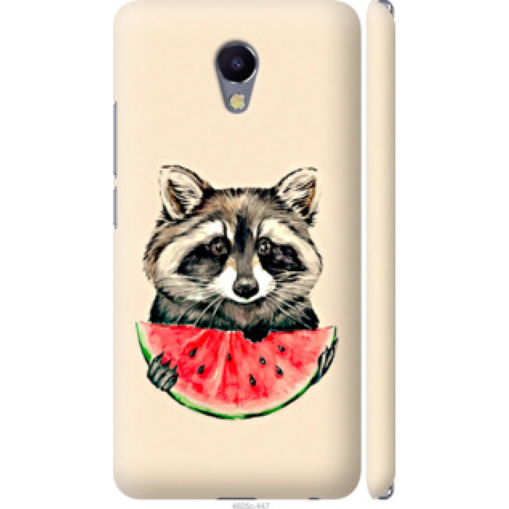Чохол на Meizu M5 Note Енотик с арбузом (4605c-447)