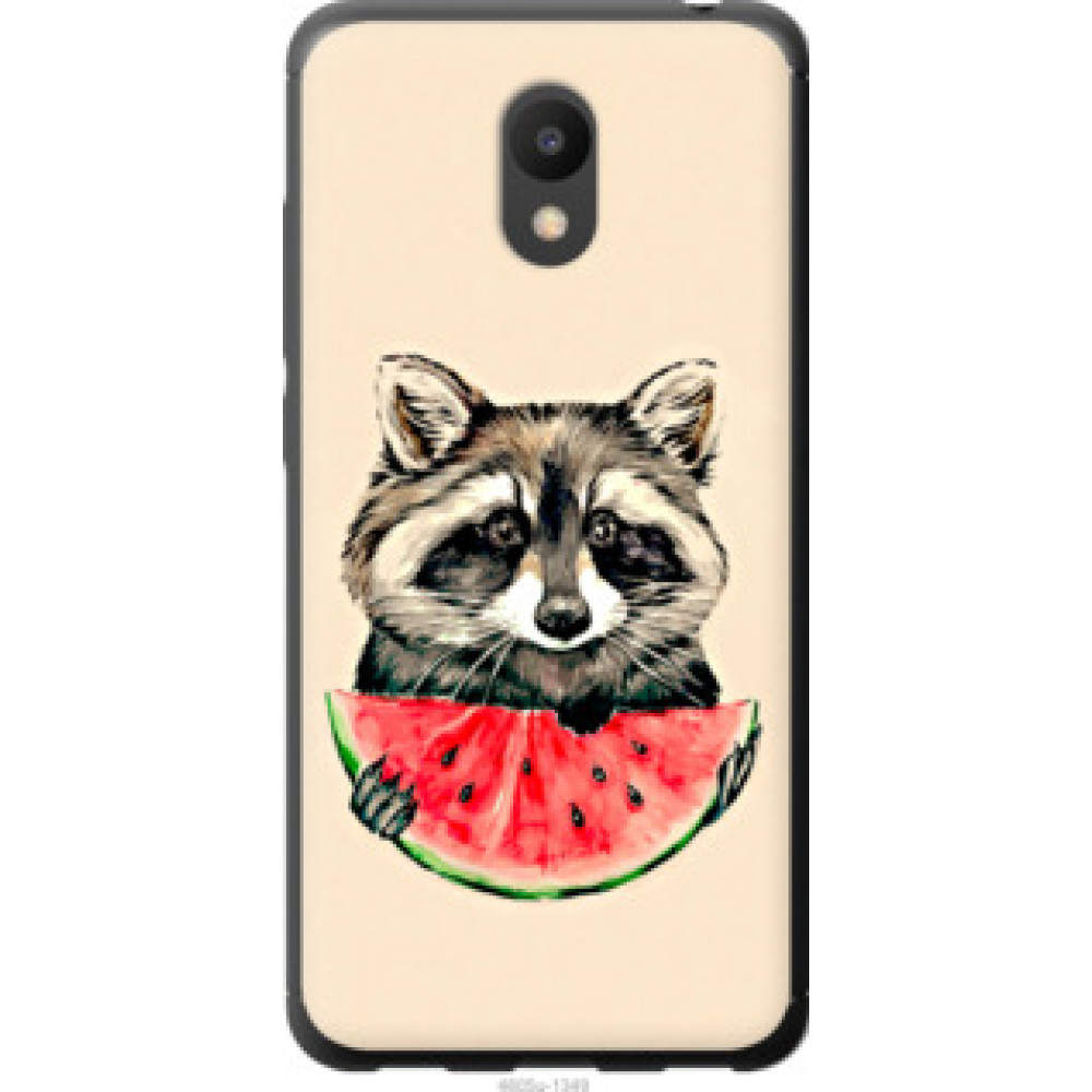 Чехол на Meizu M6 Енотик с арбузом (4605u-1349)
