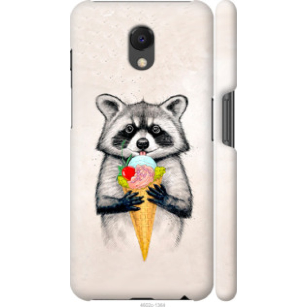 Чехол на Meizu M6s Енотик с мороженым (4602c-1364)
