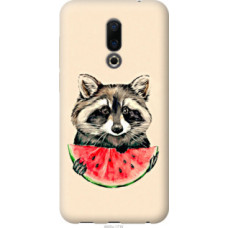 Чехол на Meizu 16 Енотик с арбузом (4605u-1739)