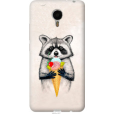 Чехол на Meizu Metal Енотик с мороженым (4602u-507)