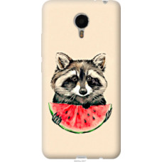 Чехол на Meizu Metal Енотик с арбузом (4605u-507)