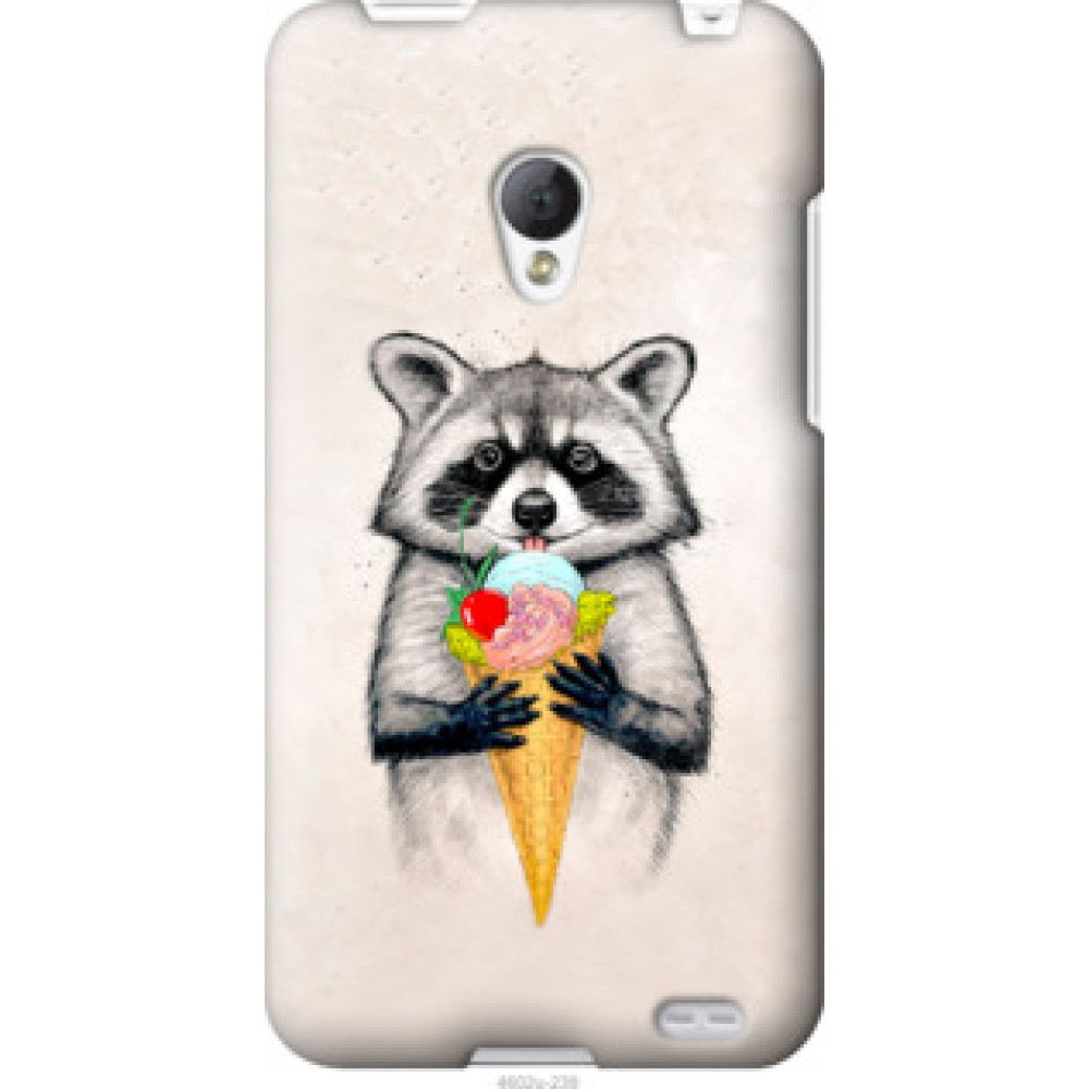 Чехол на Meizu MX2 Енотик с мороженым (4602u-239)