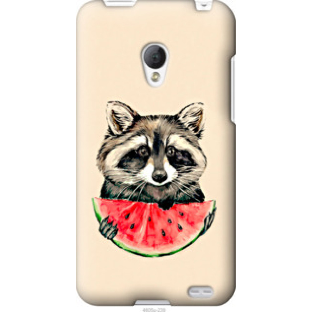 Чехол на Meizu MX2 Енотик с арбузом (4605u-239)