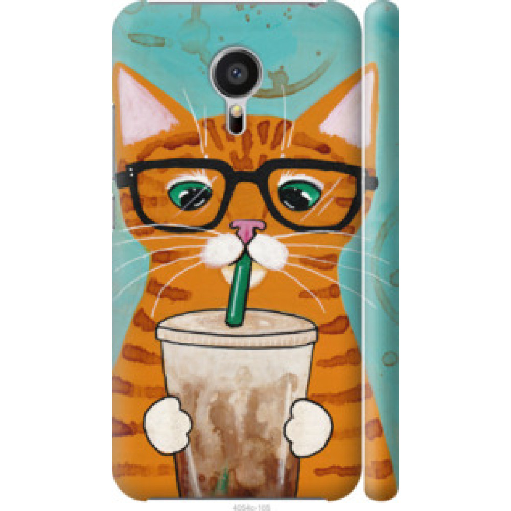 Чехол на Meizu MX5 Зеленоглазый кот в очках (4054c-105)