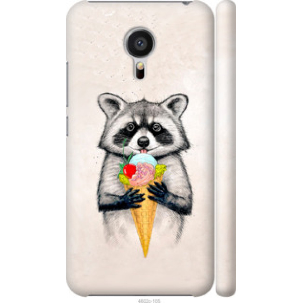 Чехол на Meizu MX5 Енотик с мороженым (4602c-105)