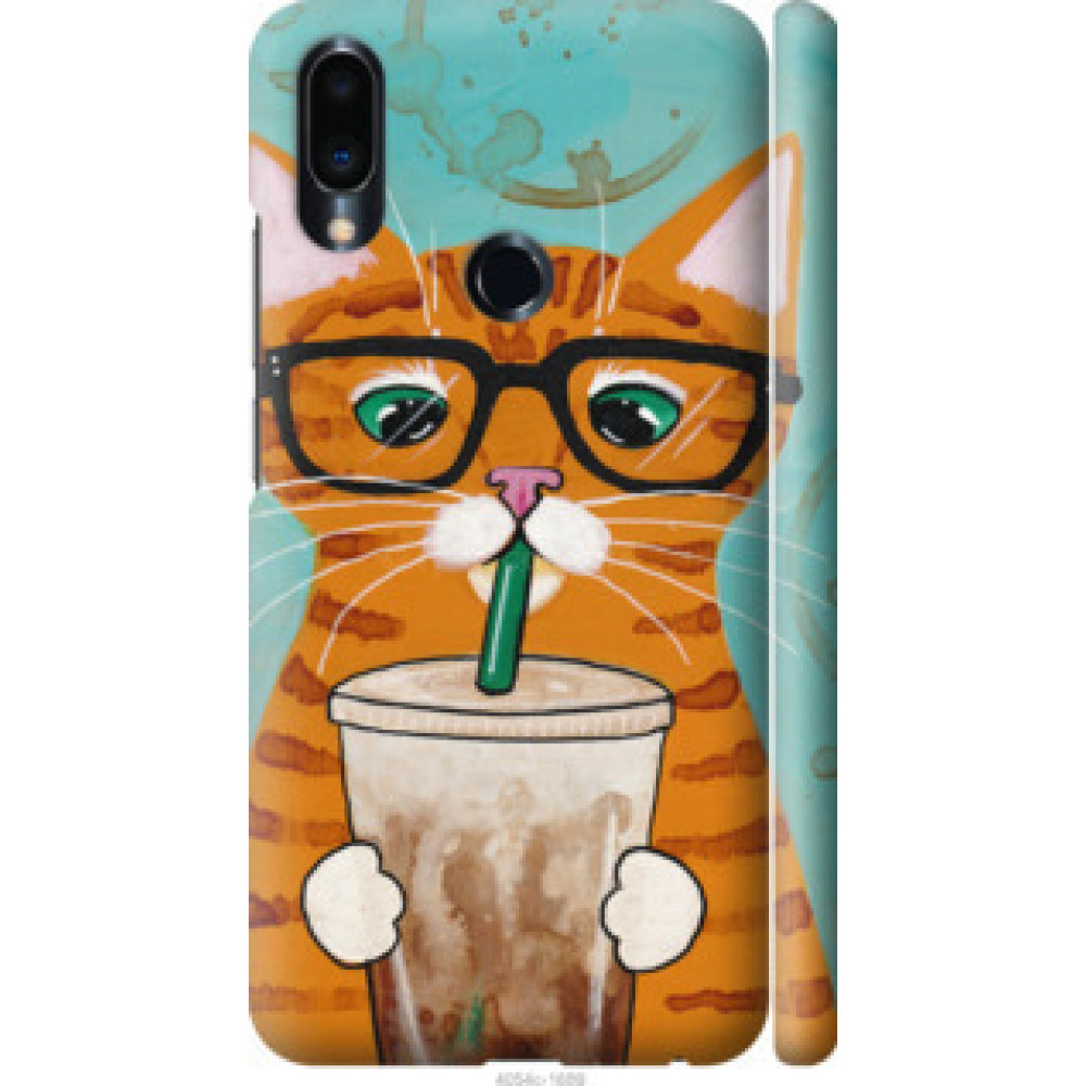 Чехол на Meizu Note 9 Зеленоглазый кот в очках (4054c-1689)