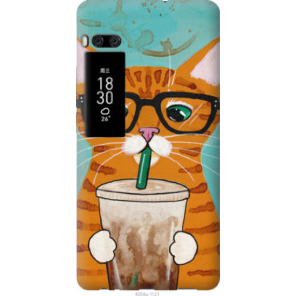 Чехол на Meizu Pro 7 Plus Зеленоглазый кот в очках (4054u-1131)