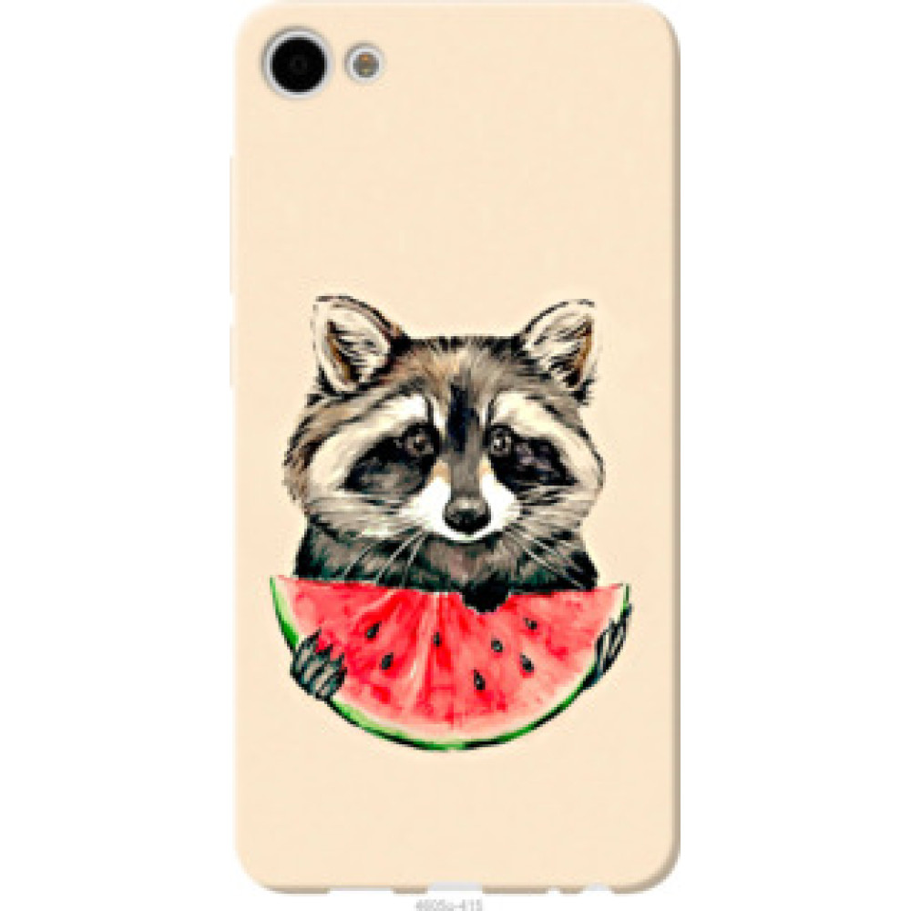 Чехол на Meizu U10 Енотик с арбузом (4605u-415)