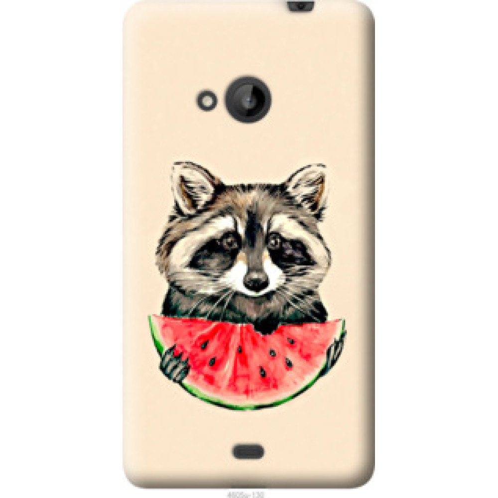 Чохол на Microsoft Lumia 535 Енотик с арбузом (4605u-130)