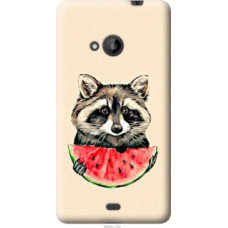 Чехол на Microsoft Lumia 535 Енотик с арбузом (4605u-130)