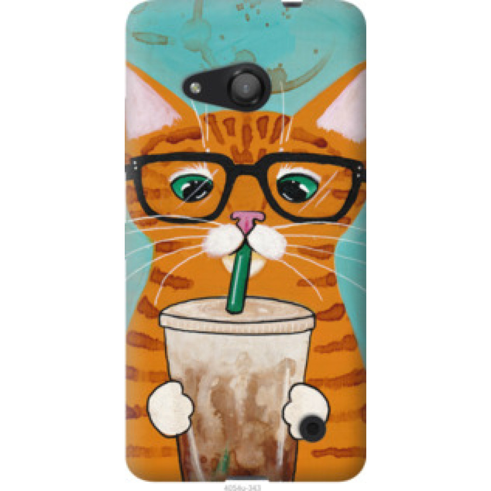 Чохол на Microsoft Lumia 550 Зеленоглазый кот в очках (4054u-343)