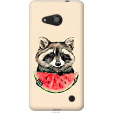 Чехол на Microsoft Lumia 550 Енотик с арбузом (4605u-343)