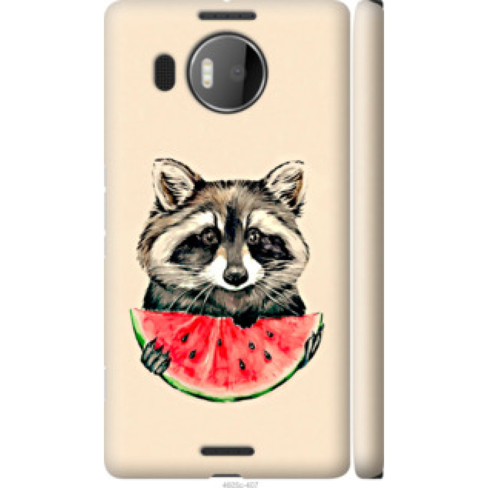Чехол на Microsoft Lumia 950 XL Dual Sim Енотик с арбузом (4605c-407)
