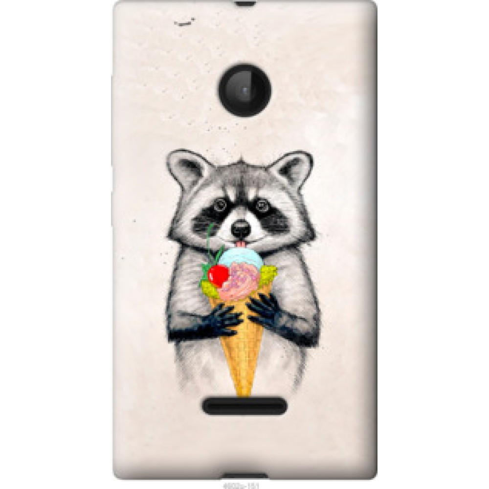 Чехол на Microsoft Lumia 532 Dual Sim Енотик с мороженым (4602u-151)