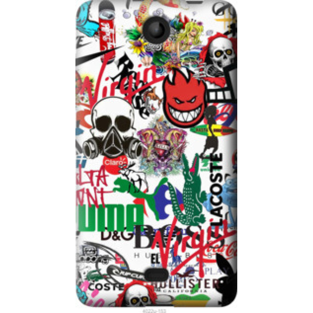 Чехол на Microsoft Lumia 430 Many different logos (4022u-153)