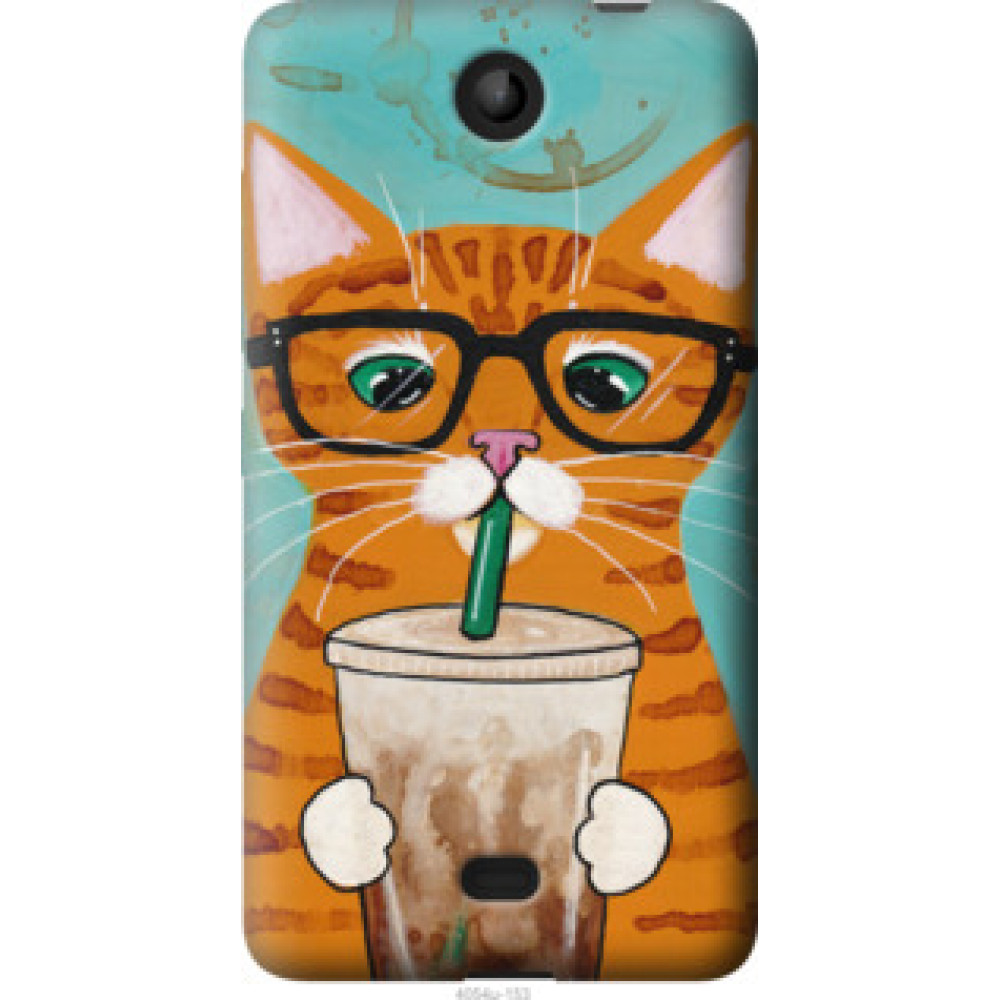 Чехол на Microsoft Lumia 430 Зеленоглазый кот в очках (4054u-153)