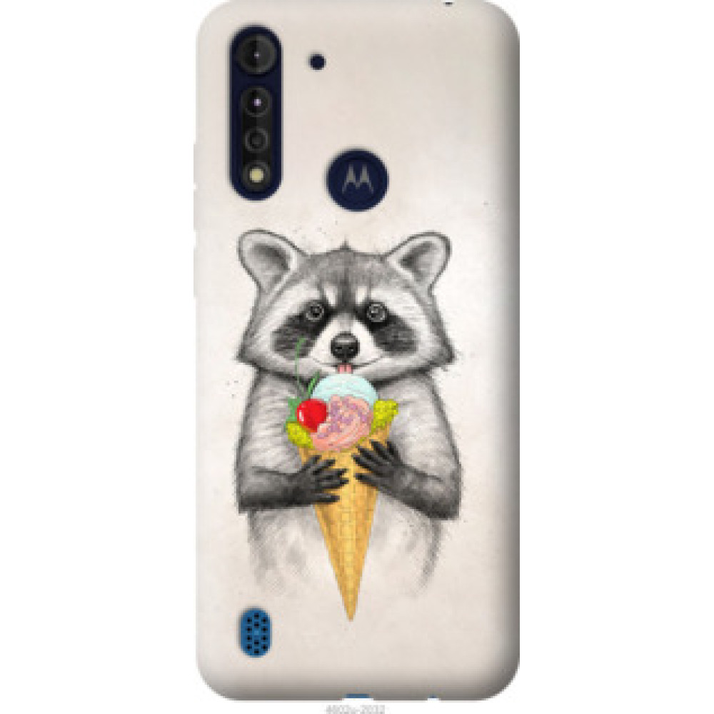 Чохол на Motorola G8 Power Lite Енотик с мороженым (4602u-2032)