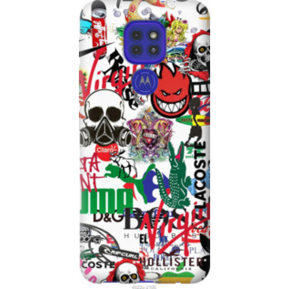Чехол на Motorola G9 Play Many different logos (4022u-2105)