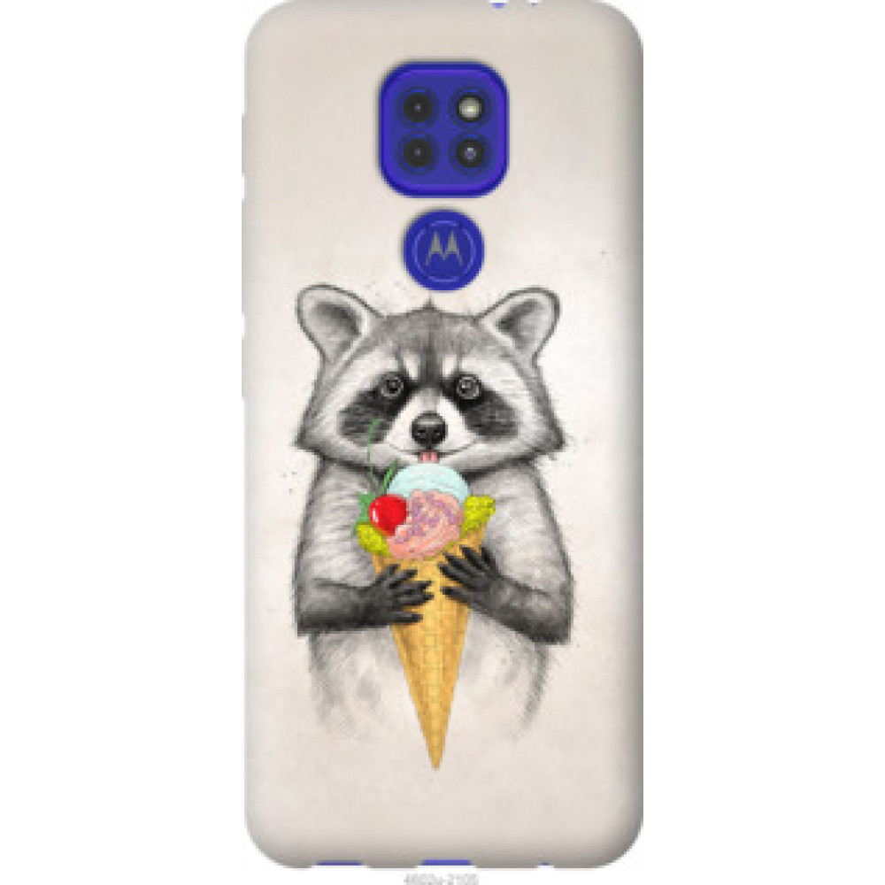 Чехол на Motorola G9 Play Енотик с мороженым (4602u-2105)