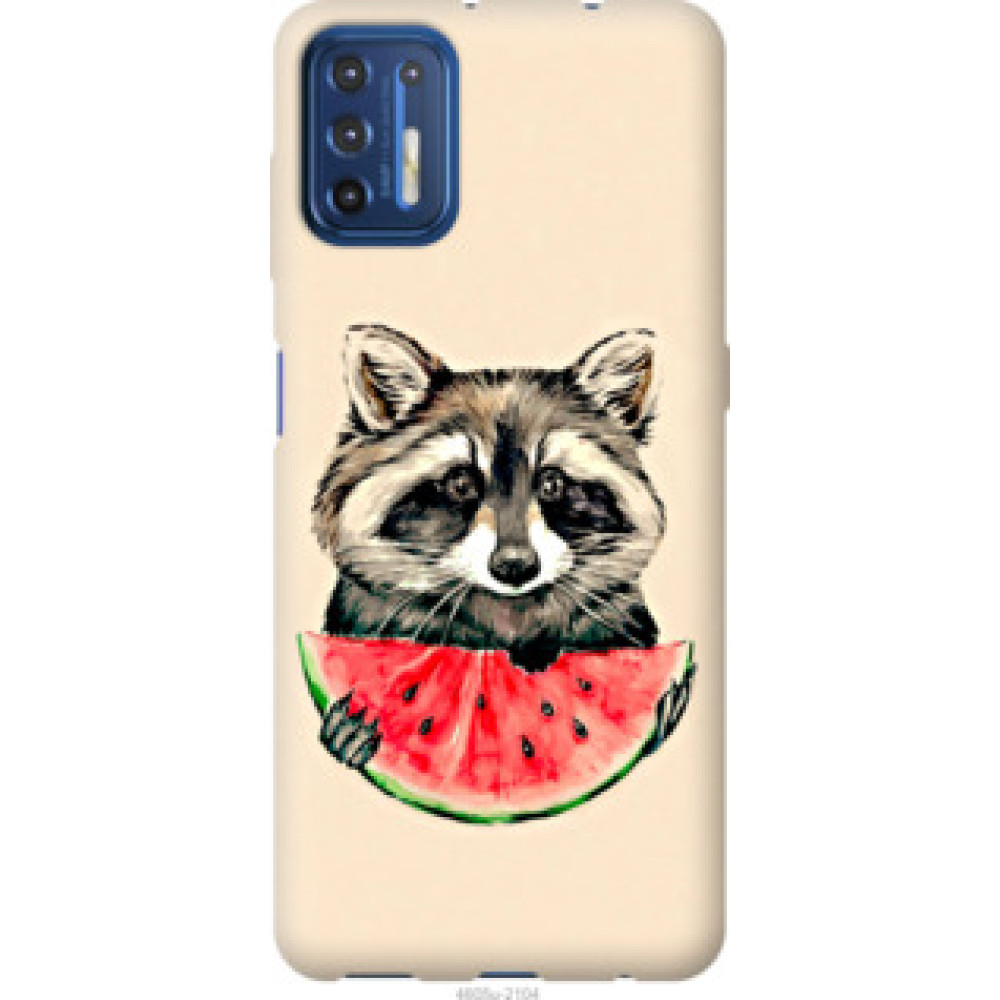Чехол на Motorola G9 Plus Енотик с арбузом (4605u-2104)
