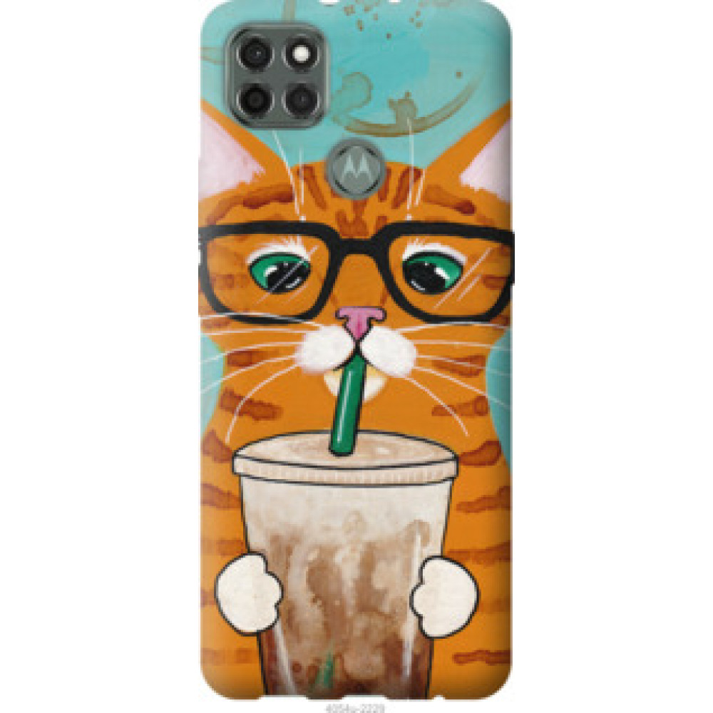 Чехол на Motorola G9 Power Зеленоглазый кот в очках (4054u-2229)