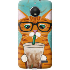 Чехол на Motorola Moto E4 Зеленоглазый кот в очках (4054u-981)