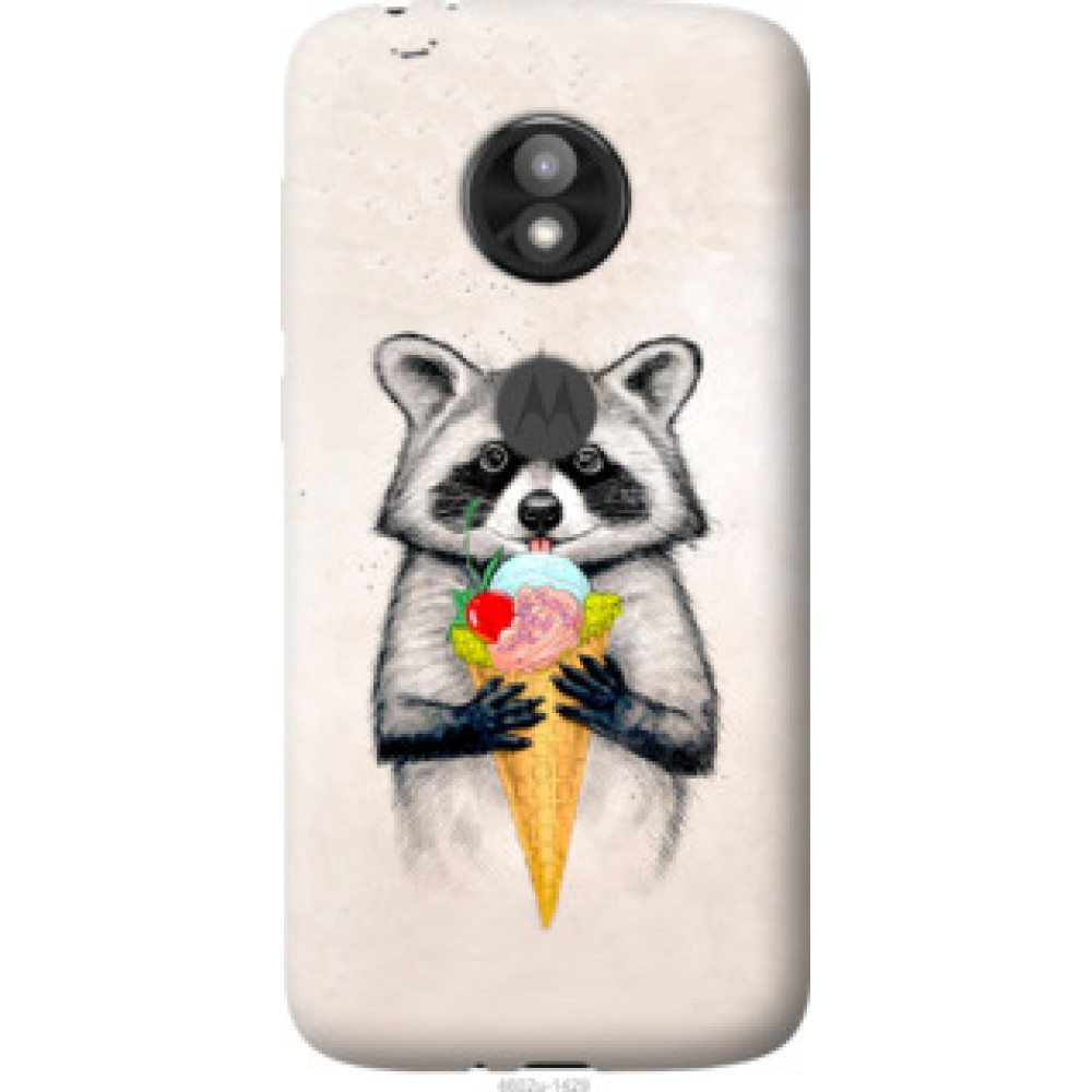 Чохол на Motorola Moto E5 Play Енотик с мороженым (4602u-1429)