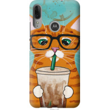 Чехол на Motorola Moto E6 Plus Зеленоглазый кот в очках (4054u-1780)