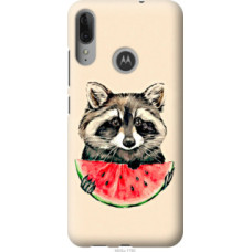Чехол на Motorola Moto E6 Plus Енотик с арбузом (4605u-1780)
