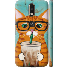 Чехол на Motorola MOTO G4 Зеленоглазый кот в очках (4054c-511)