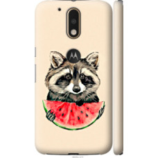 Чехол на Motorola MOTO G4 Енотик с арбузом (4605c-511)