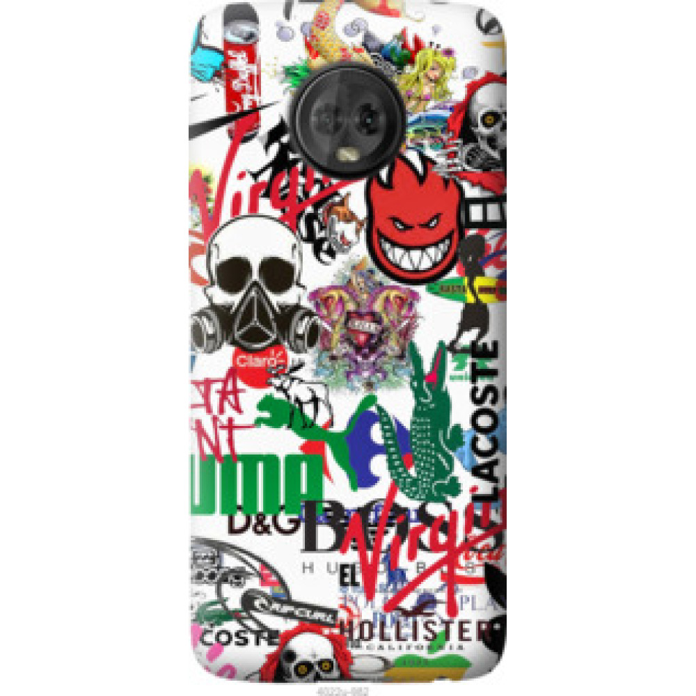Чехол на Motorola Moto G6 Many different logos (4022u-982)