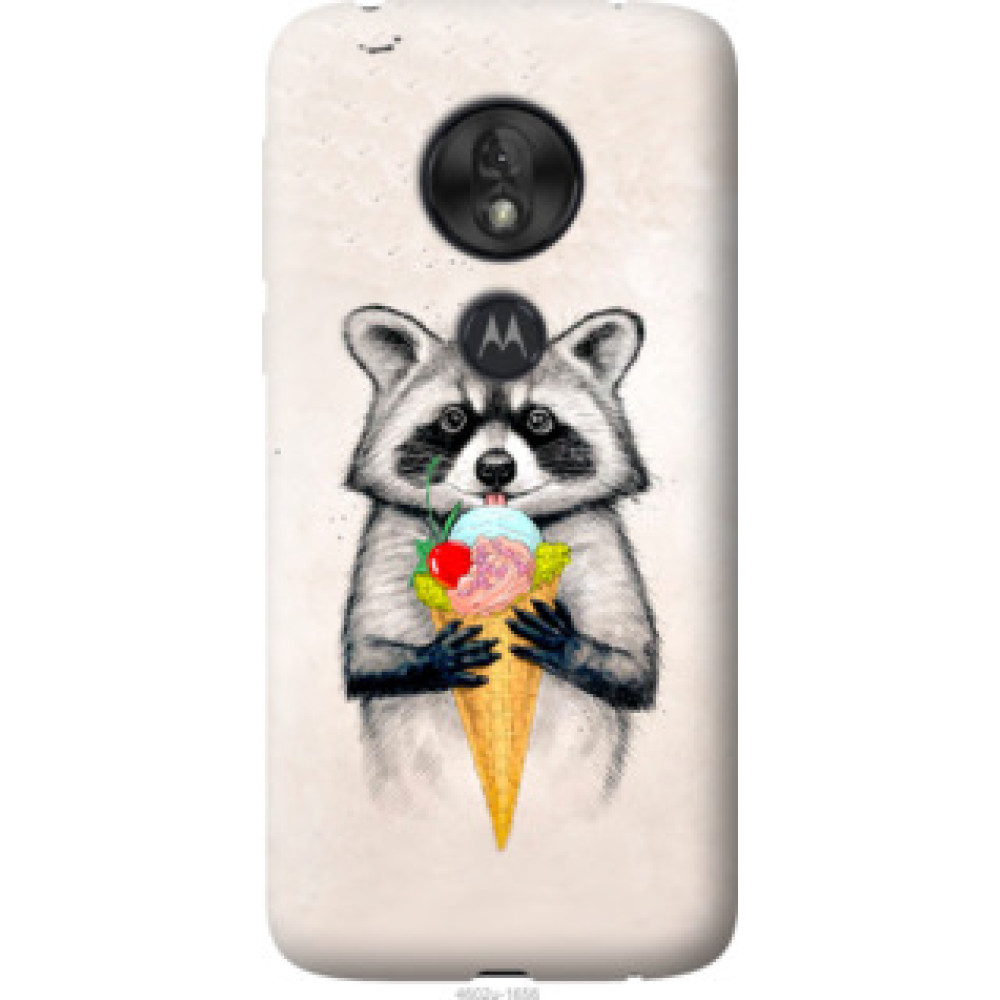 Чохол на Motorola Moto G7 Play Енотик с мороженым (4602u-1656)