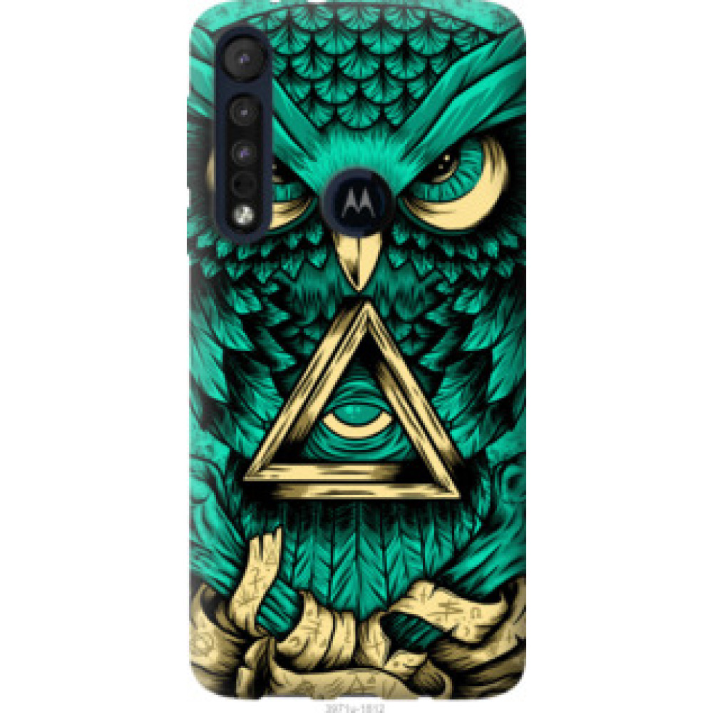 Чехол на Motorola One Macro Сова Арт-тату (3971u-1812)