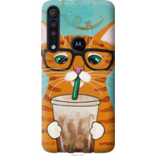 Чехол на Motorola One Macro Зеленоглазый кот в очках (4054u-1812)