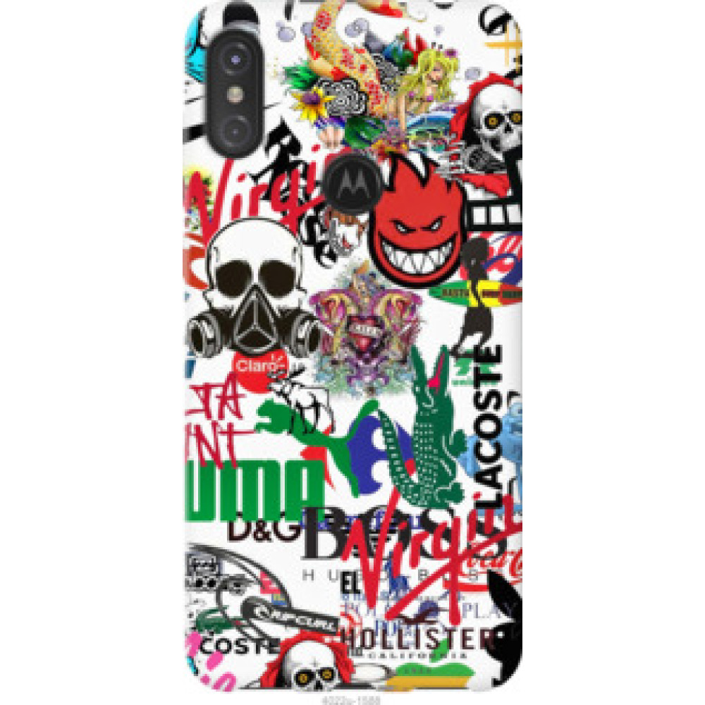 Чехол на Motorola One Power Many different logos (4022u-1588)