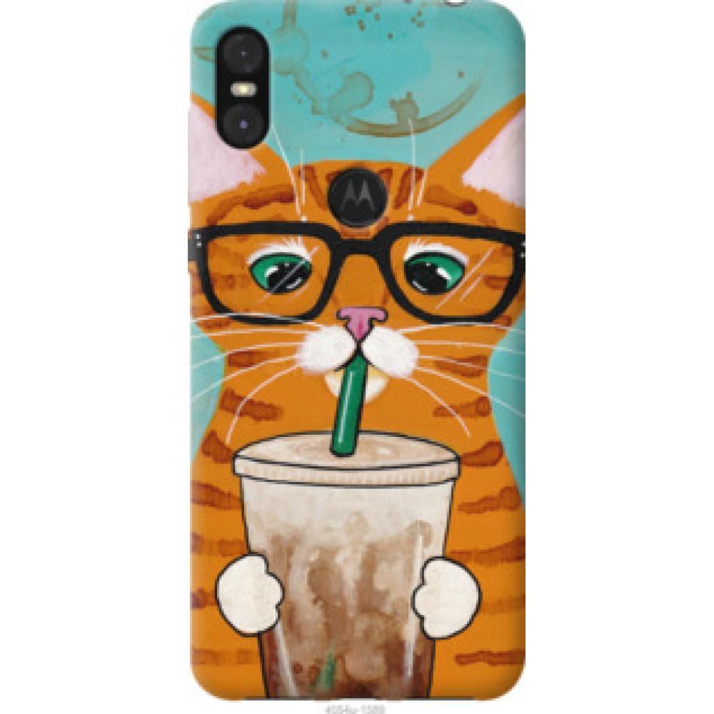 Чохол на Motorola One Зеленоглазый кот в очках (4054u-1589)