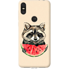 Чехол на Motorola One Енотик с арбузом (4605u-1589)
