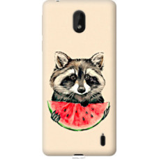 Чехол на Nokia 1 Plus Енотик с арбузом (4605u-1677)