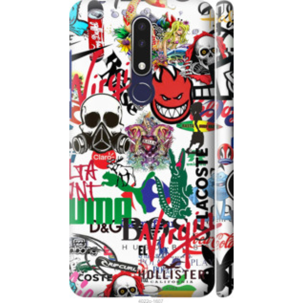 Чехол на Nokia 3.1 Plus Many different logos (4022c-1607)