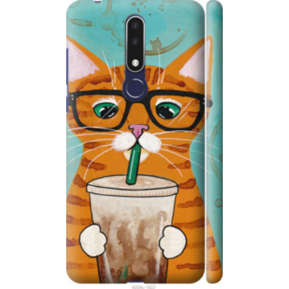 Чехол на Nokia 3.1 Plus Зеленоглазый кот в очках (4054c-1607)