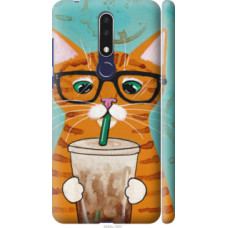 Чехол на Nokia 3.1 Plus Зеленоглазый кот в очках (4054c-1607)