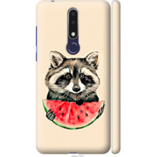 Чехол на Nokia 3.1 Plus Енотик с арбузом (4605c-1607)