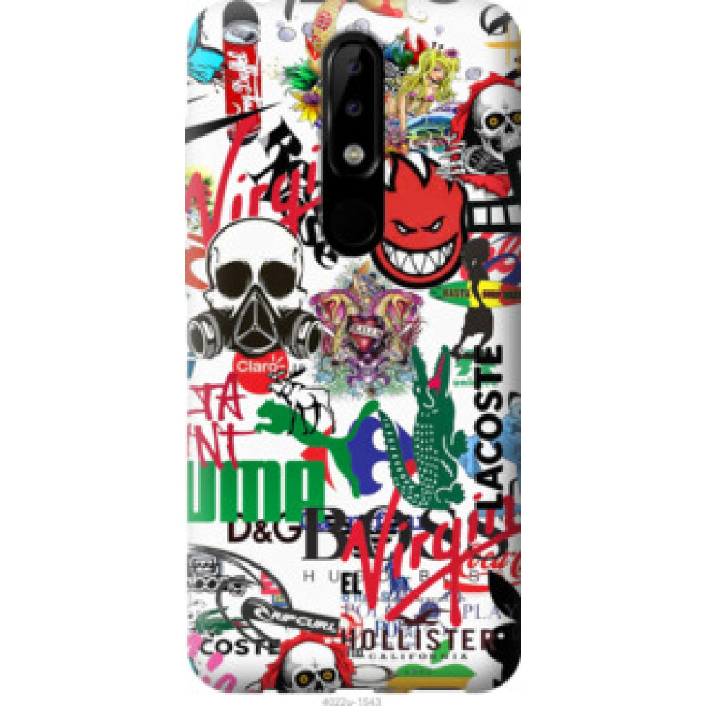 Чохол на Nokia 5.1 Plus Many different logos (4022u-1543)