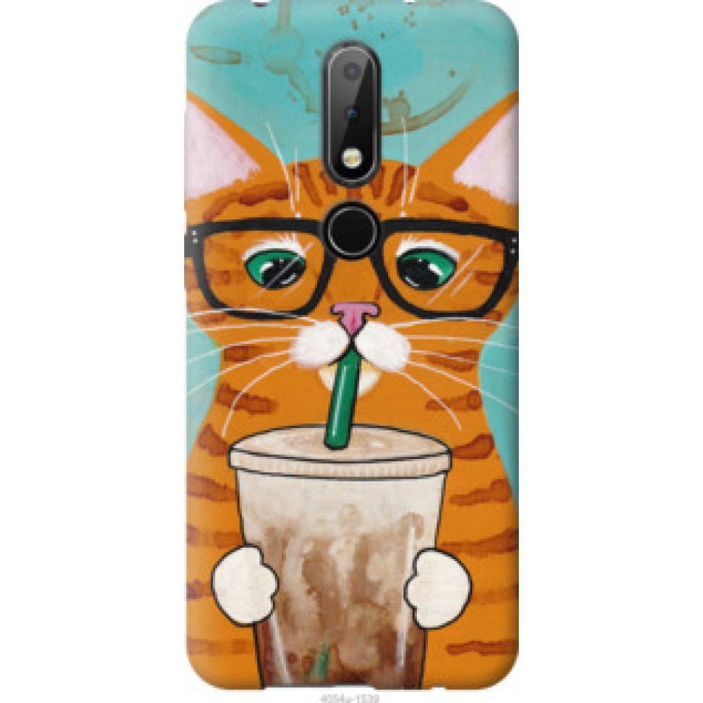 Чехол на Nokia 6.1 Plus Зеленоглазый кот в очках (4054u-1539)