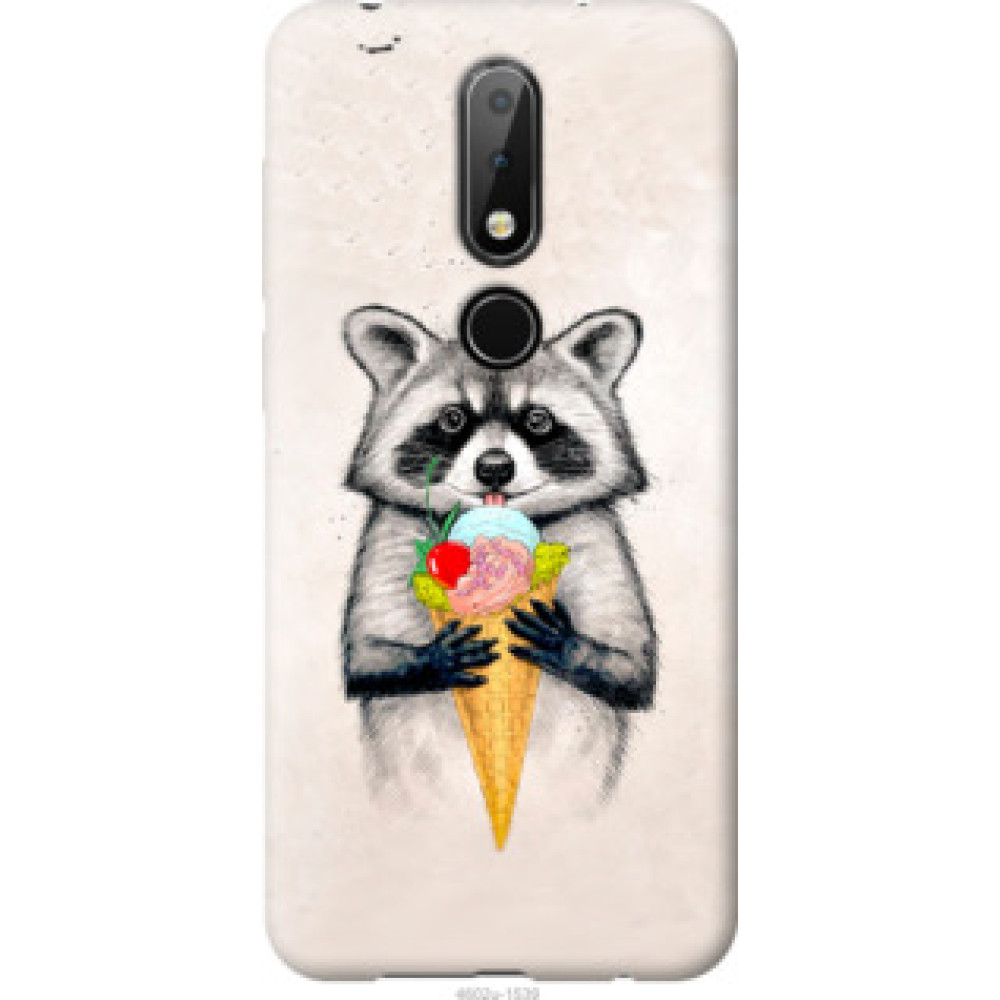 Чохол на Nokia 6.1 Plus Енотик с мороженым (4602u-1539)