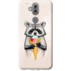 Чехол на Nokia 7.1 Plus Енотик с мороженым (4602u-1606)